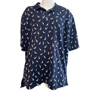 Polo Golf Ralph Lauren Men's XL Polo Shirt Nautical Sail Boat Sailboats Navy